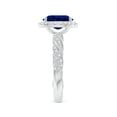 thumbnail image 3 of ANGARA Lab Grown 2 Ct Blue Sapphire Engagement Ring for Women in 14K White Gold (Size-9x7mm) | September Birthstone, Anniversary, Jewelry Gift for Women | Lab-Grown Blue Sapphire Ring, 3 of 8