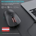 thumbnail image 3 of Mistaha Rechargeable Wireless Mouse with Colorful LED Lights and Silent Clicks - Ergonomic Design for Desktop and Laptop - Black, 3 of 7