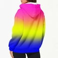 thumbnail image 4 of VSSSJ Women's Oversized Zip Up Trendy Sweatshirt Hoodies Gradient Printed Fashion Hooded Long Sleeve Drawstring Comfy Jacket with Pockets Yellow S, 4 of 6