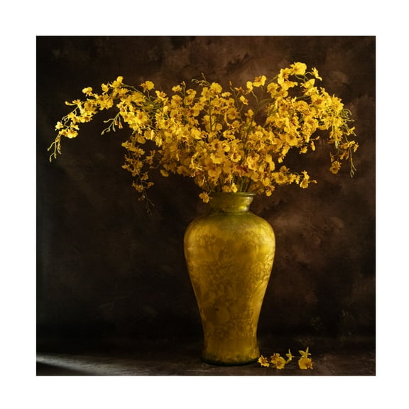 Canvas Wall Art - Lm Meng 'Yellow Vase' Wall Art for Living Room, Bedroom, or Office Décor by Trademark Fine Art - 14 x 14 Inches