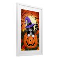 thumbnail image 3 of Stupell Industries Cat Peeking from Jack-o-Lantern White Framed Print Under Glass, design by Jean Francois, 20 x 14, 3 of 10