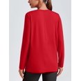 thumbnail image 3 of Pinspark Long Sleeve Workout Tops for Women Solid Athletic Shirts Lightweight Yoga Shirt Stretchy Running Top Loose Fit, 3 of 6