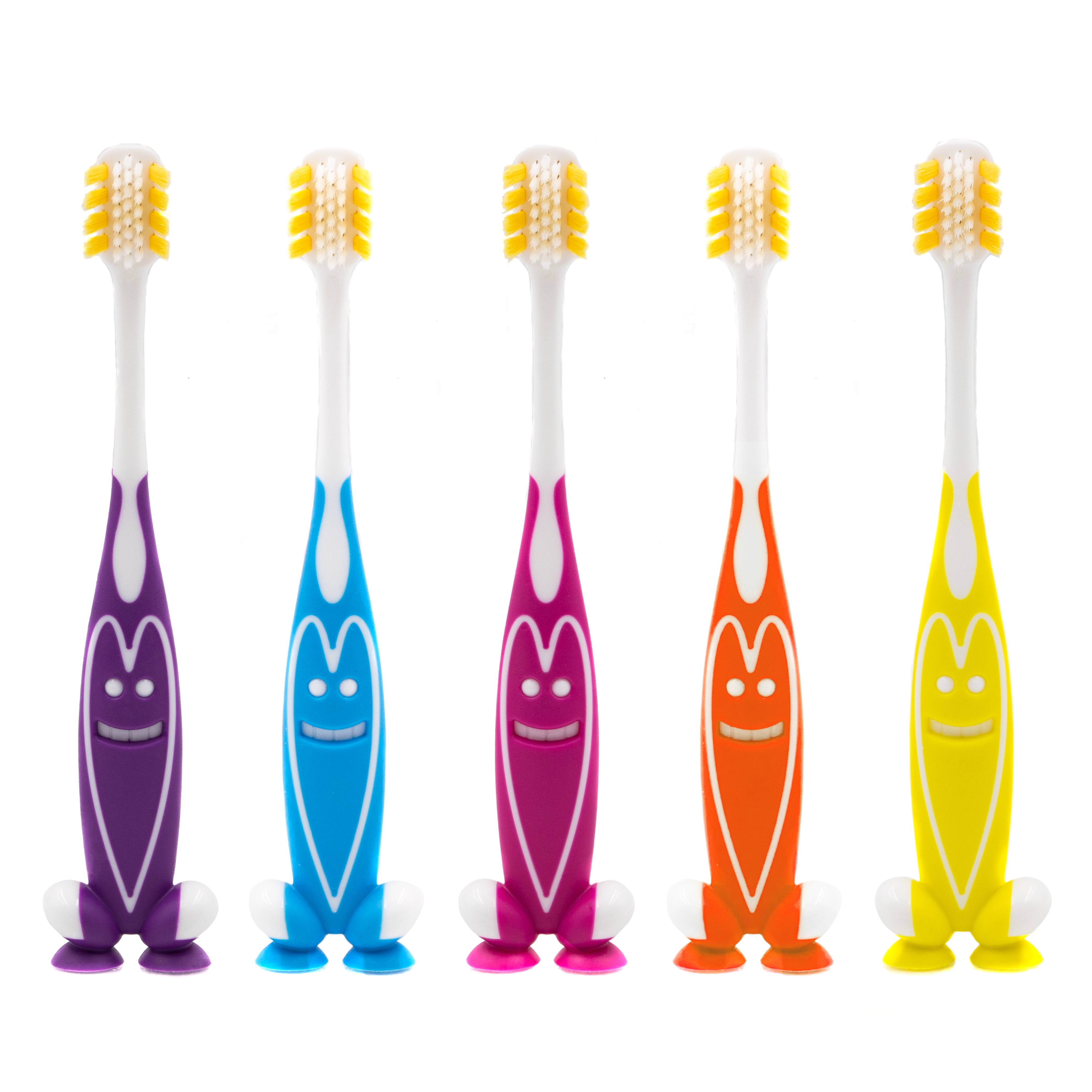 A Better Kids V++Max Happy Face 5 Pack Toothbrush: Purple, Blue, Pink, Orange, Citrus