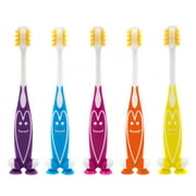 A Better Kids V  Max Happy Face 5 Pack Toothbrush: Purple, Blue, Pink, Orange, Citrus