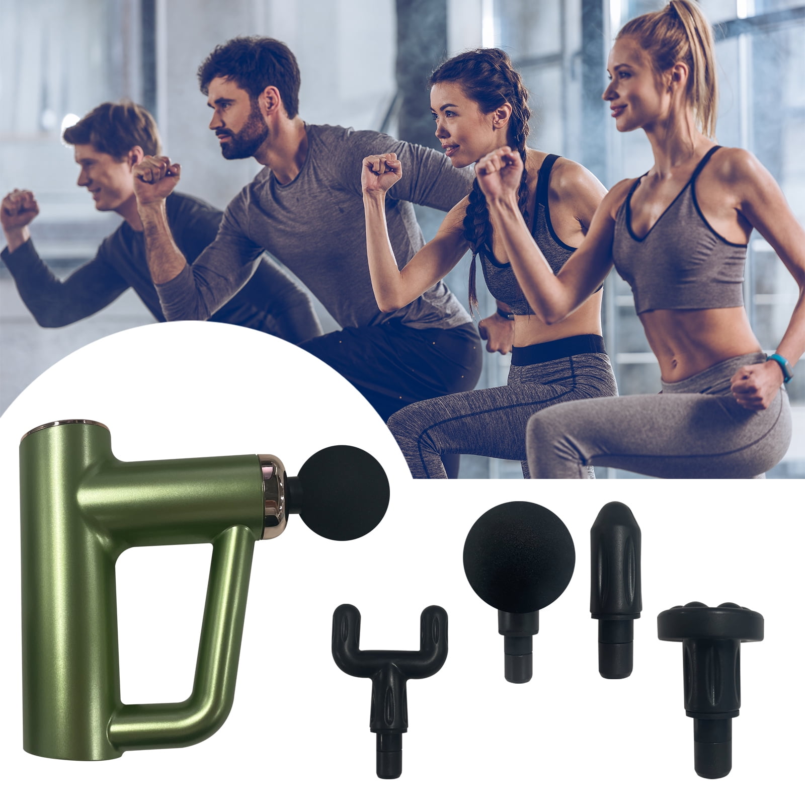 Portable Quiet Massage Gun Professional Deep Tissue Muscle Massager Gun  Percussion Handheld Electric Muscle Massager with 6 Speed Levels 4 Massage  Heads for Gym Office Home Post-Workout Recovery/Pain Relief