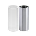 thumbnail image 1 of 2 Pcs 60MM Glass Slide and Stainless Steel Slide Medium Bottleneck Slide for Guitar Bass (Transparent And Silver), 1 of 2