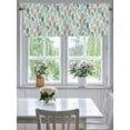 thumbnail image 4 of Curtain Valance for Windows,Teal Leaf Gray Gradient Leaves Kitchen Valances Rod Pocket Short Curtains,Farm Plant Vintage Linen Window Treatment Panel for Bedroom Bathroom 54"x18", 4 of 7