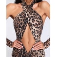 thumbnail image 4 of Vestido ajustado con estampado de leopardo y lentejuelas cruzadas de Bella Barnett, 4 of 4
