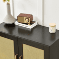 thumbnail image 5 of Hommoo Rattan Storage Side Cabinet, Side Panel Buffet Cabinet with Adjustable Shelves, Modern Console Cabinet, Black, 5 of 5