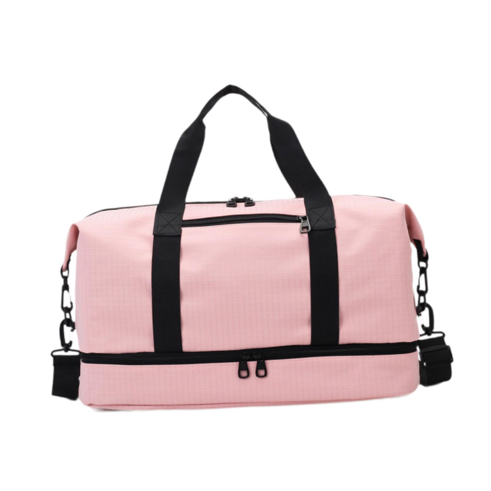 yuksok Airlines Gym Bag Mini Duffel Bag Tote Weekend Bag Personal Item Bag Underseat Carry on Bag for Women Men Holiday Trips Hiking Pink