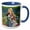 Blue/White, variant on 3drose, Happy Mother Hugs Her Son and Daughter on a Sunny Day in the Garden, 11oz Two-tone Yellow Mug