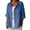 Blue, variant on Women Linen Button Down Shirt 3/4 Sleeve Plus Size V Neck Quick Dry Soft Breathable Comfy Casual Solid Color Loose Fit Rolled Cuffed Spring Shirt White 5Xl