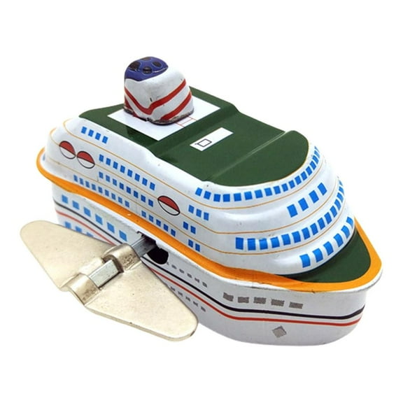 Childhood Cruise Ship Tinplate Toy Wind Up Iron Figurine Toy for Office Decors