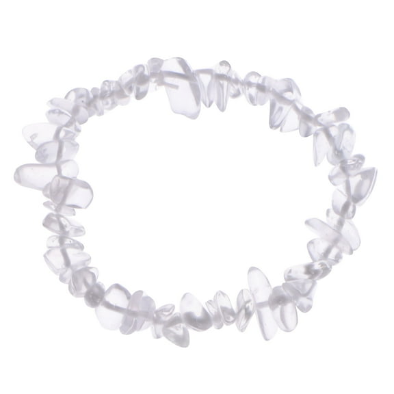 Natural Stone Chip Bracelet Irregular Gemstone Healing Crystal Quartz Bohemia Stretch Bead Bracelets, White Crystal