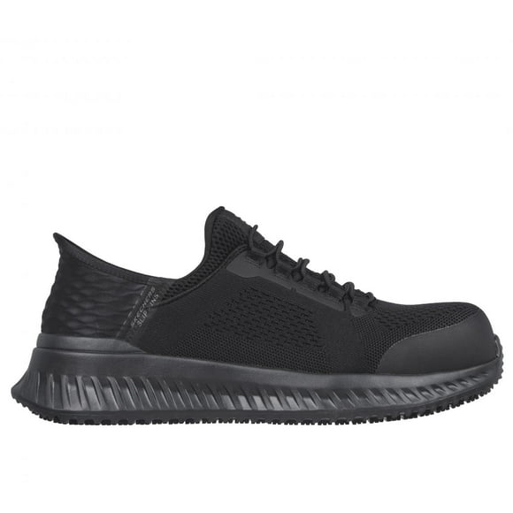 SKECHERS WORK Men's Slip-ins Tilido - Fletchit Composite Toe Work Shoe Black - 200206-BLK