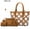 Brown, variant on MKP21518 Checkered Tote Bag Set – Trendy Crossbody & Shoulder Bags for Women & Teens (Mother-Daughter Matching Collection)