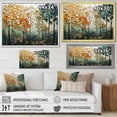 thumbnail image 4 of Designart "Orange Green Trees Canopy Collage I" Landscape Trees Floater Framed Wall Art Living Room, 4 of 7