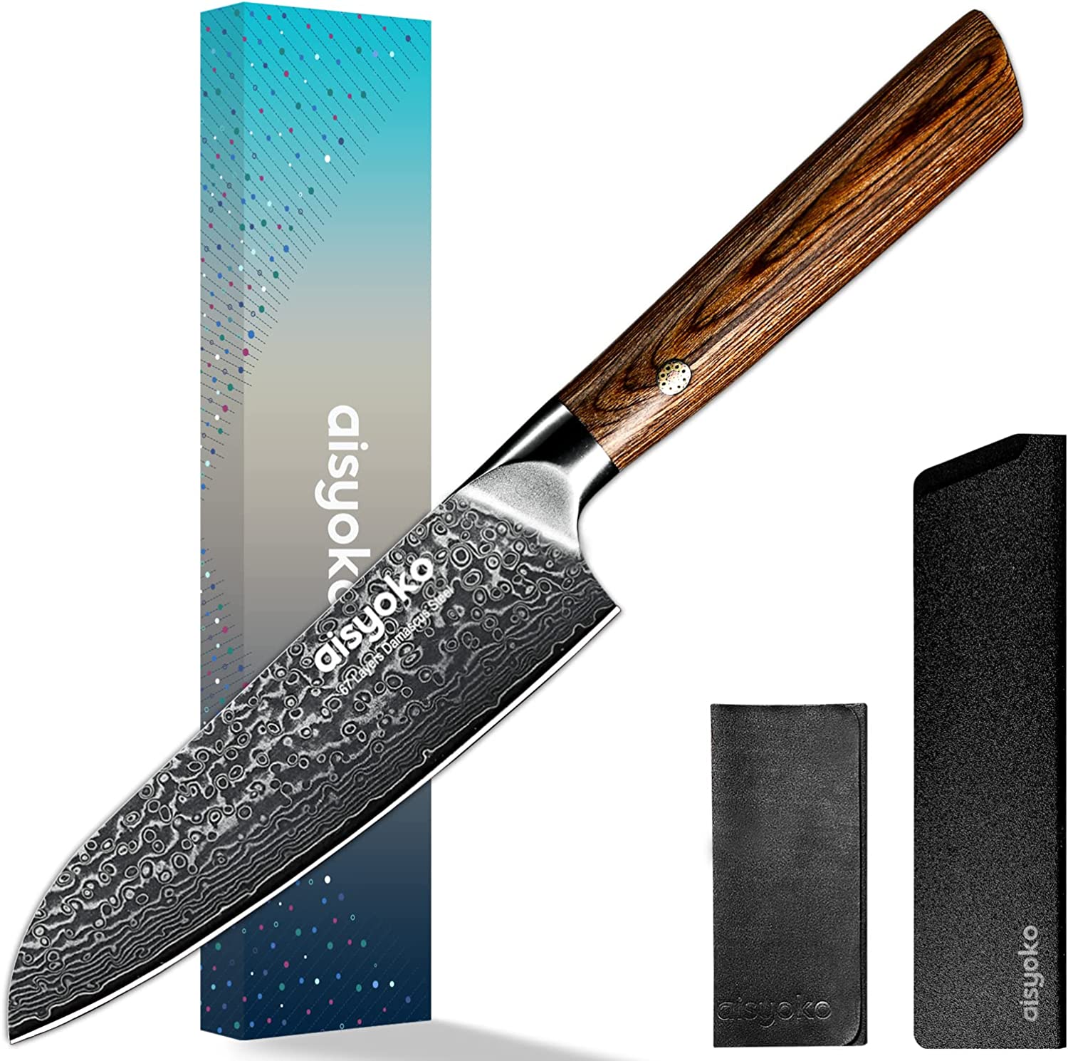 aisyoko Damascus chef knife 8inch sharp kitchen knife Japan VG10