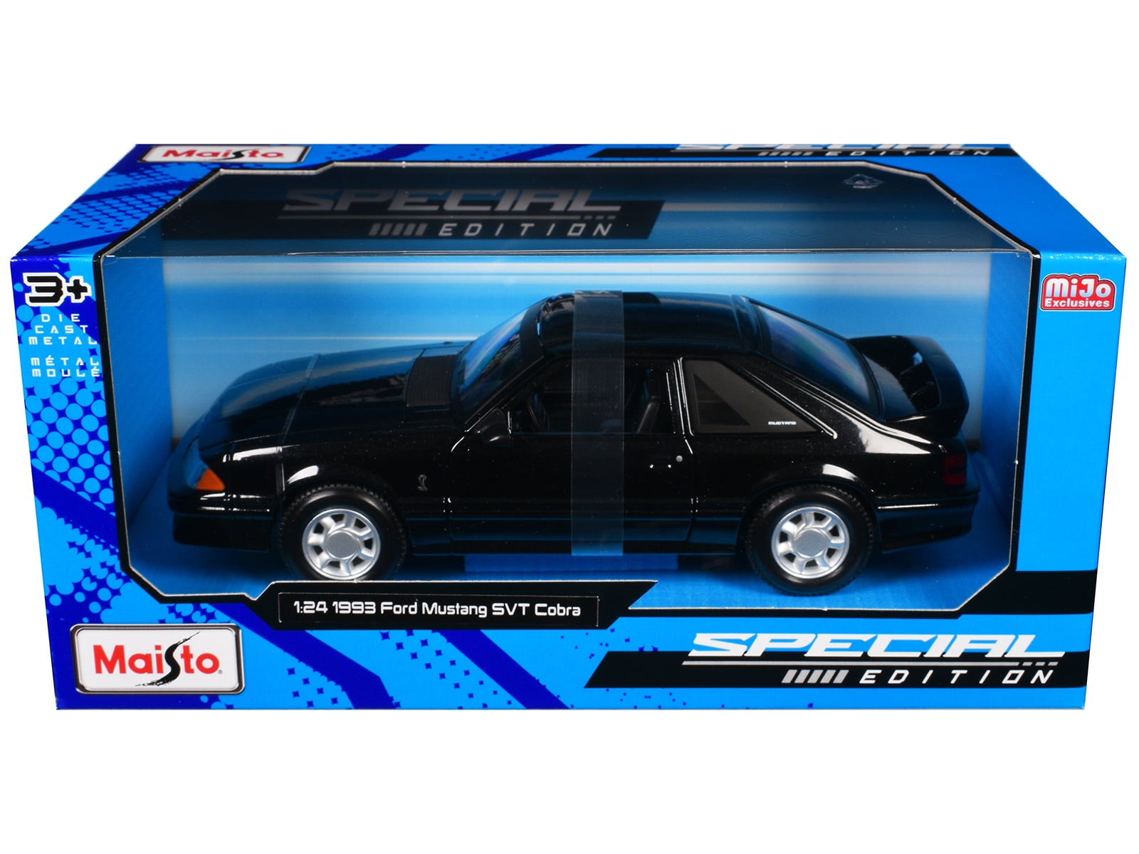 1993 Ford Mustang SVT Cobra Black "Special Edition" Series 1/24 Diecast Model Car by Maisto