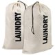 thumbnail image 1 of Bolsas de lavandería lavables con cordón, paquete de 2, extra grandes, resistentes, para dormitorio universitario, ropa sucia, bolsa de viaje y bolsa de ropa de gimnasio para chicos y niñas (crema "la, 1 of 1