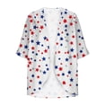 thumbnail image 6 of Idoravan Women's American 250Th Anniversary Print Kimono Cardigan Loose Cover Up Casual Blouse Tops Women's Independence Day Sunscreen Fashion Casual Printed Chiffon 3/4 Sleeve Cardigan Top, 6 of 6