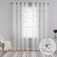 thumbnail image 1 of Haperlare 52"W x 84"L Gray White Floral Sheer Curtains Farmhouse Flower Embroidery Voile Semi Sheer Grommet Curtains for Cafe Dining Room, 2 Panels, 1 of 7