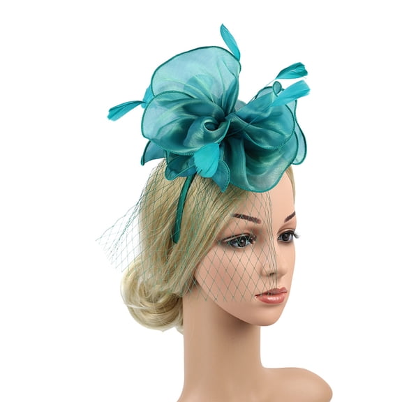 LULULION 1Pcs Ladies Fascinator Hat Flower Shape Mesh Party Headpiece for Women