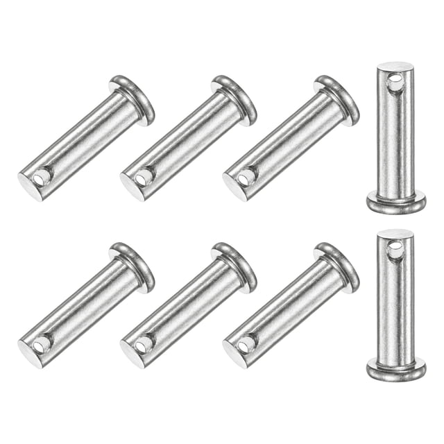Uxcell 8-Pack Pasadores de Clevis de Un Solo Agujero, M8 x 30mm, Pasadores de Clevis de Cabeza Plana de Acero Inoxidable 304