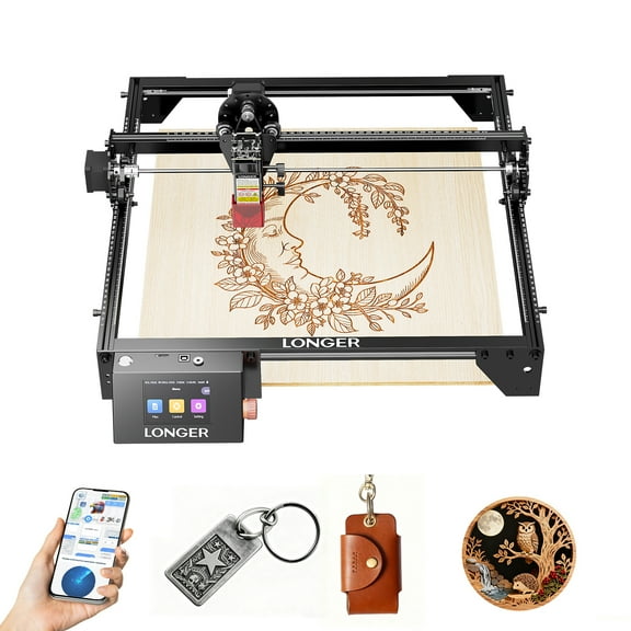 Longer Ray5 5W Laser Engraver Machine Laser Cutter Engraving CNC Machine, 5W Laser Engraver with 0.08 * 0.08 Compressed Spot, 32-bit Motherboard, DIY Engraver Area 400x400mm