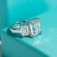 thumbnail image 2 of Silvago Jewel Prong Set 2.6 Ct Emerald Cut Lab Created Diamond Three Stone Anniversary Ring - 14K White Gold Plated Ring - 50th Wedding Anniversary Gifts - Sisters Gifts for Her, 2 of 9