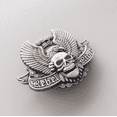 thumbnail image 4 of Cobear Antique Silver Western Rider Wings Emo Skull Belt Buckle, 4 of 4
