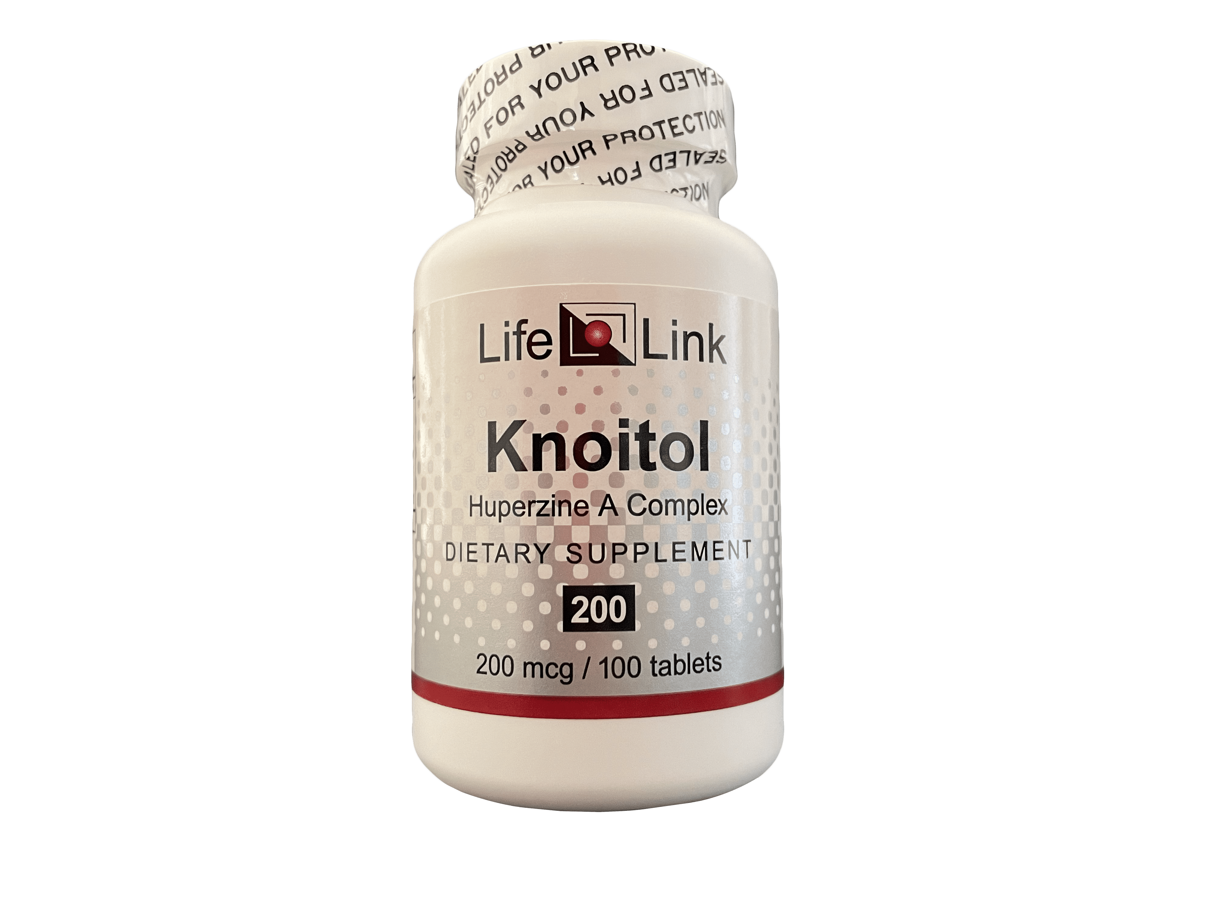 LifeLink's Knoitol (HuperzineA, DMAE, Choline, B5) 200 mcg x 100 tablets Memory, Cognition