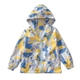 thumbnail image 1 of Boys Girls Printed Rain Jackets Lightweight Waterproof Hooded Raincoats Windbreakers for Kids 4-14 Years, 1 of 7