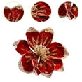 thumbnail image 6 of Baoblaze Magnolia Christmas Decoration Floral Pick Ornaments Xmas Home Decors Glitter Flower Artificial for Indoor Outdoor Deep Red, 6 of 8