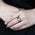 thumbnail image 4 of IP Black(Ion Plating) Stainless Steel Ring with No Stone for Women No Stone Stone Color Style TK3568 Size 8, 4 of 4