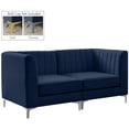 thumbnail image 3 of Meridian Furniture Alina Navy Velvet Modular Sofa, 3 of 17
