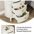thumbnail image 5 of Tribesigns 3 Drawers Nightstand, Wooden Side End Table with Solid Wood Legs for Living Room, Bedroom, 5 of 6
