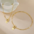 thumbnail image 2 of CJie Collar con inicial del alfabeto para mujer, colgante de disco con nombre y letra, hebilla OT, cadena de clip, gargantilla de acero inoxidable, joyer铆a de moda, 2 of 2