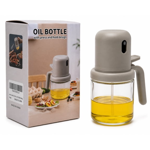Oil Bottle with Press and Hold Design 180 ml - Gray