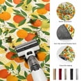 thumbnail image 5 of Large Round Rug 8Ft, Green Orange Non-Slip Washable Circle Rugs Carpet, Summer Botanical Leaves Watercolor Checkered Indoor Outdoor Rug Floor Mats Throw Runner for Bedroom Living Room Bathroom, 5 of 8