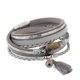 thumbnail image 1 of Brazalete de de cuero de con borla Boho para mujer gris Sunnimix Pulsera de múltiples capas de mujer, 1 of 5