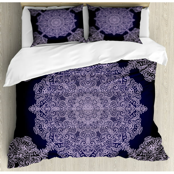 Purple Mandala King Size Duvet Cover, Mandala Bedding King Size