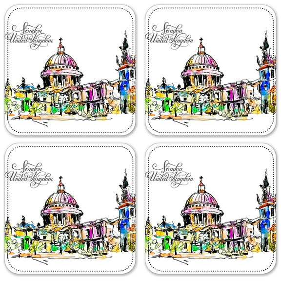Vinyl Drink Coasters - Set of 4 - London, United Kingdom