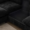 thumbnail image 4 of 96.5" Sectional Couch for Living Room, Upholstered Soft Chenille Fabric Sofa, 3-Seater with One Ottoman L Shape Sofa (Black), 4 of 11