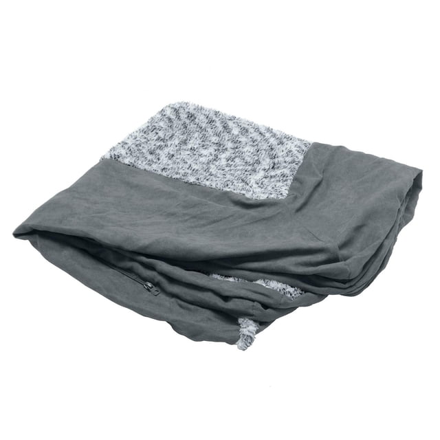 Funda de Cama Furhaven Gris Piedra de Piel de Felpa y Gamuza para Mascotas Jumbo Plus
