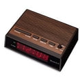 Westclox 22690 Retro Wood Grain LED Alarm Clock, 0.6Inch