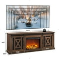 thumbnail image 4 of T4TREAM 70" Fireplace TV Stand for TVs up to 80 Inches, Farmhouse Entertainment Center with Adjustable Storage Shelves for Living Room, Brown, 4 of 8