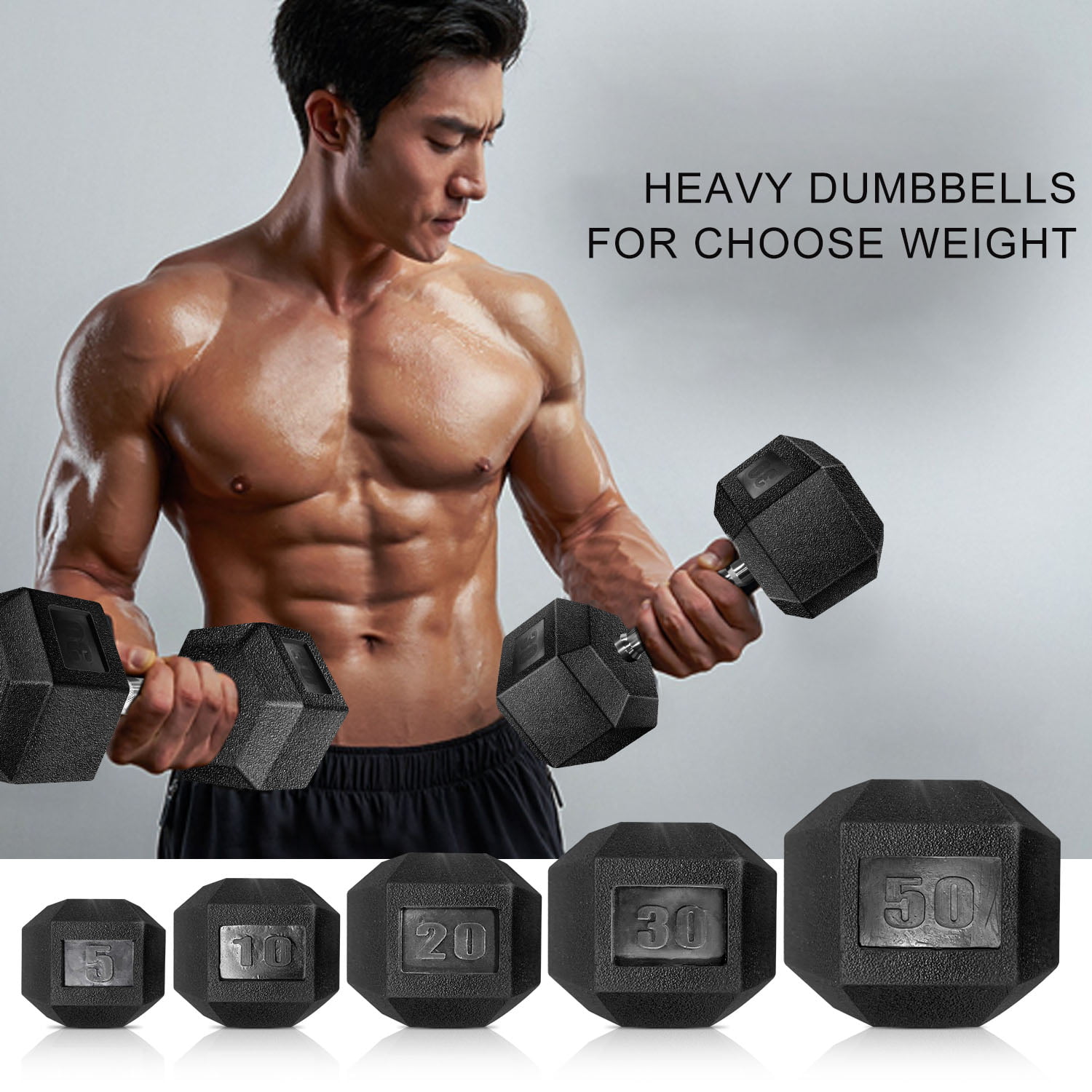 NEW 40 lbs total Cap Hex Rubber 20 lb Pound Set of Two Dumbbell Weights 