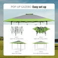 thumbnail image 5 of Alpha Joy 13'x13 Pop Up Canopy Tent Outdoor Event Camping Instant Tent with Roller Bag, Green, 5 of 8