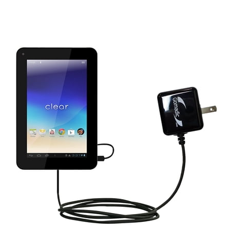 Gomadic Intelligent Compact AC Home Wall Charger suitable for the Wintec Filemate Clear 7 X2 X4 T720 - High output power with a convenient, foldable p